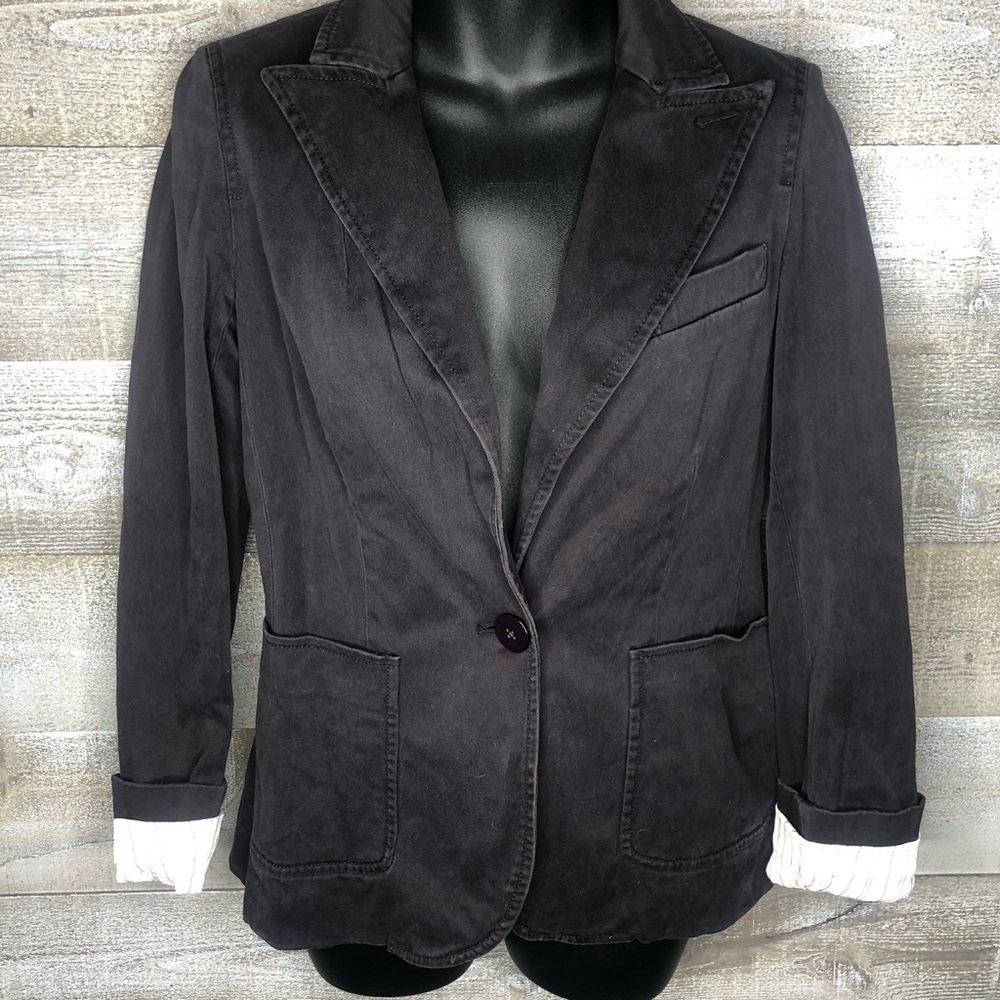 Marc Jacobs navy blazer striped interior